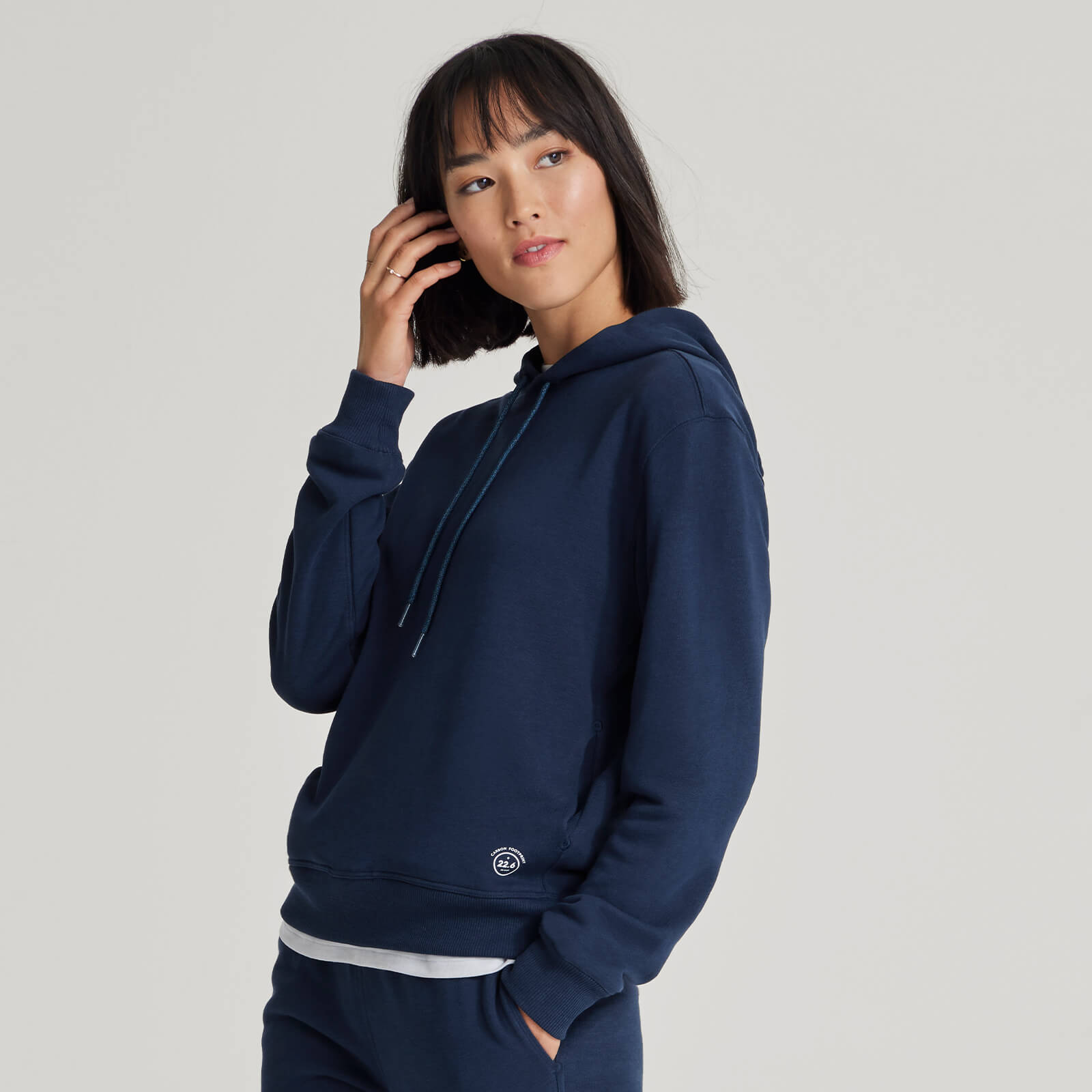 Plain navy hoodie womens hotsell